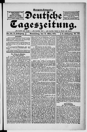 Deutsche Tageszeitung vom 31.03.1904