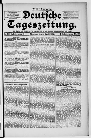 Deutsche Tageszeitung vom 05.04.1904
