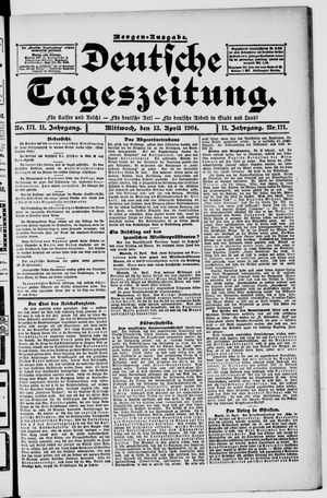 Deutsche Tageszeitung vom 13.04.1904