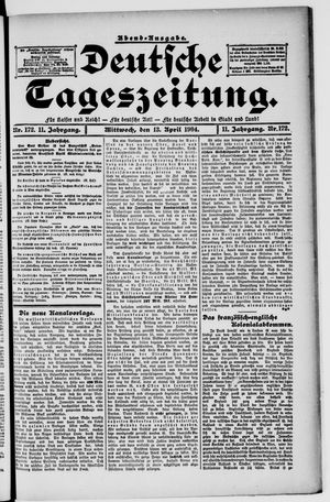 Deutsche Tageszeitung vom 13.04.1904
