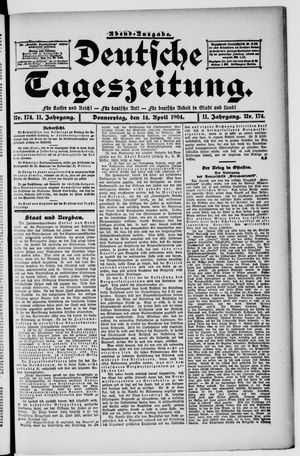 Deutsche Tageszeitung on Apr 14, 1904
