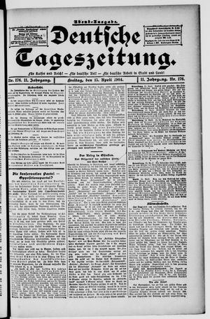 Deutsche Tageszeitung on Apr 15, 1904