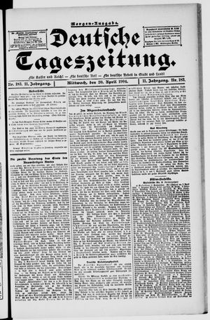 Deutsche Tageszeitung vom 20.04.1904