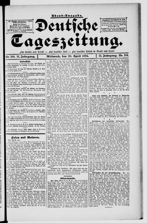 Deutsche Tageszeitung vom 20.04.1904