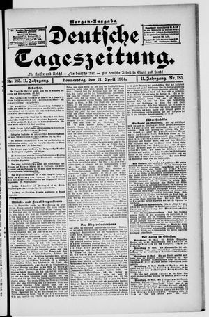 Deutsche Tageszeitung vom 21.04.1904