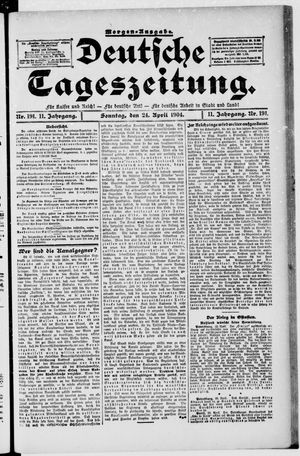 Deutsche Tageszeitung vom 24.04.1904
