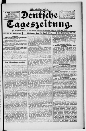 Deutsche Tageszeitung vom 27.04.1904