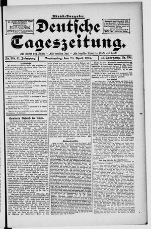 Deutsche Tageszeitung on Apr 28, 1904