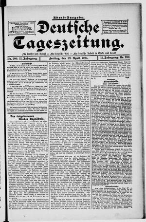 Deutsche Tageszeitung on Apr 29, 1904