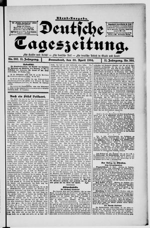 Deutsche Tageszeitung vom 30.04.1904