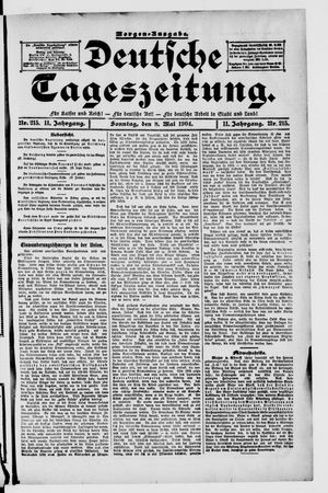 Deutsche Tageszeitung vom 08.05.1904