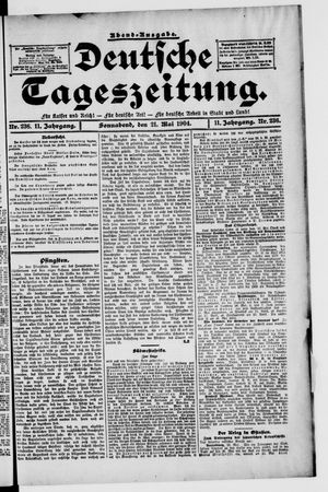 Deutsche Tageszeitung vom 21.05.1904