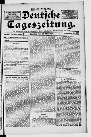 Deutsche Tageszeitung vom 22.05.1904
