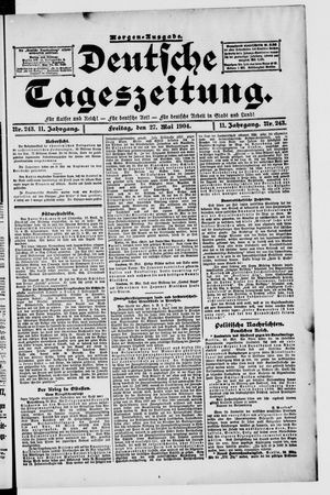 Deutsche Tageszeitung on May 27, 1904