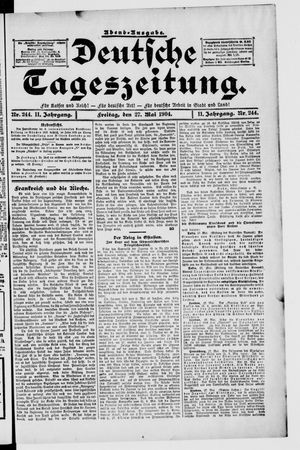Deutsche Tageszeitung on May 27, 1904