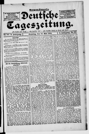 Deutsche Tageszeitung vom 29.05.1904