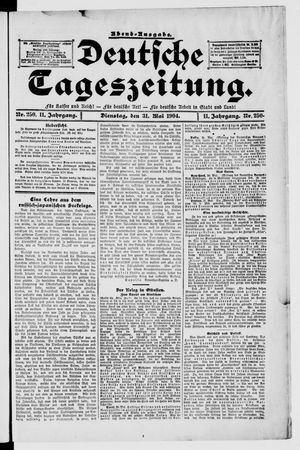 Deutsche Tageszeitung on May 31, 1904