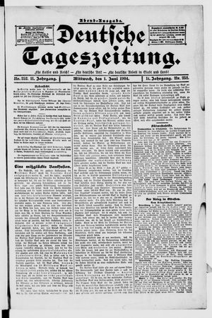 Deutsche Tageszeitung on Jun 1, 1904