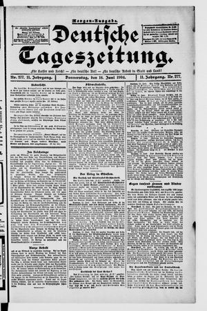 Deutsche Tageszeitung vom 16.06.1904
