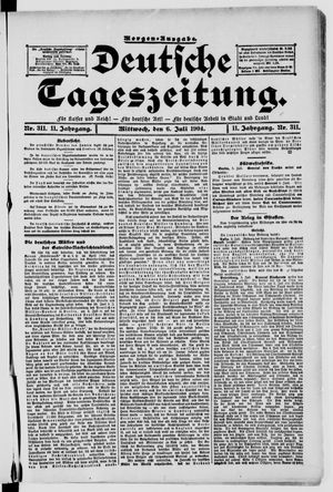 Deutsche Tageszeitung vom 06.07.1904