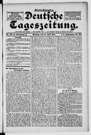 Deutsche Tageszeitung on Jul 18, 1904