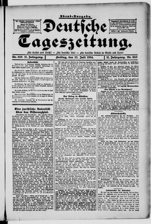Deutsche Tageszeitung on Jul 22, 1904