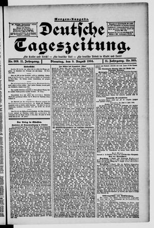 Deutsche Tageszeitung on Aug 9, 1904