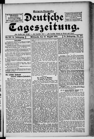 Deutsche Tageszeitung vom 10.08.1904