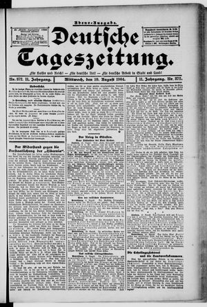 Deutsche Tageszeitung vom 10.08.1904