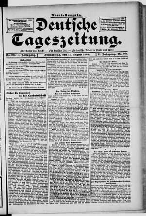 Deutsche Tageszeitung on Aug 11, 1904