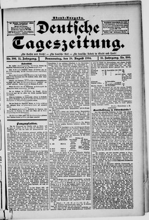Deutsche Tageszeitung vom 18.08.1904