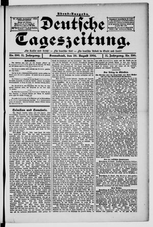 Deutsche Tageszeitung vom 20.08.1904