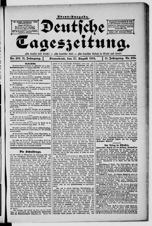 Deutsche Tageszeitung on Aug 27, 1904