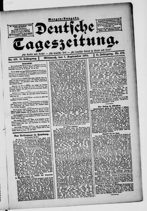 Deutsche Tageszeitung vom 07.09.1904