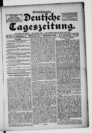 Deutsche Tageszeitung vom 07.09.1904