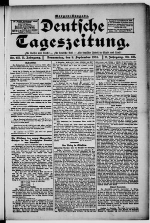 Deutsche Tageszeitung vom 08.09.1904