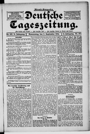 Deutsche Tageszeitung vom 08.09.1904