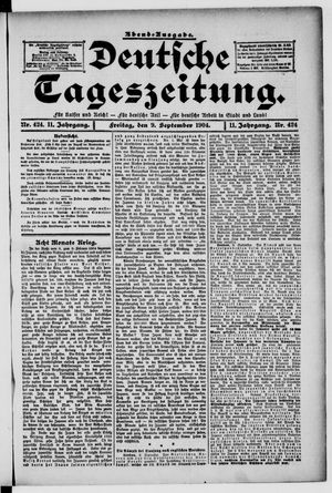 Deutsche Tageszeitung vom 09.09.1904