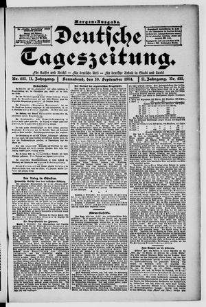 Deutsche Tageszeitung on Sep 10, 1904