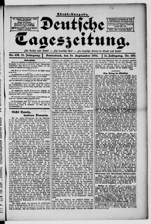 Deutsche Tageszeitung on Sep 10, 1904