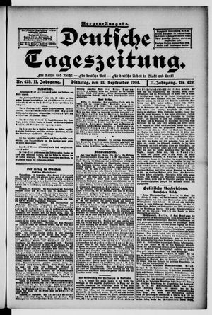 Deutsche Tageszeitung vom 13.09.1904