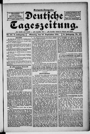Deutsche Tageszeitung vom 20.09.1904