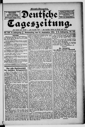 Deutsche Tageszeitung vom 22.09.1904