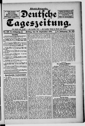 Deutsche Tageszeitung vom 23.09.1904