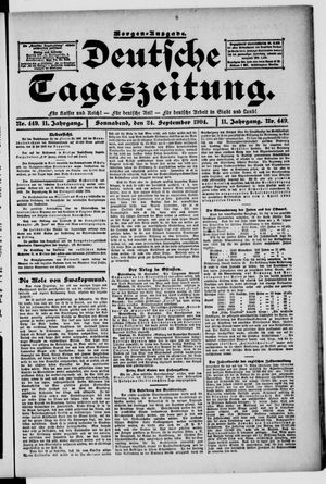 Deutsche Tageszeitung vom 24.09.1904