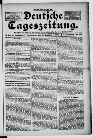 Deutsche Tageszeitung vom 24.09.1904