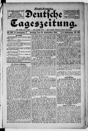 Deutsche Tageszeitung on Sep 30, 1904