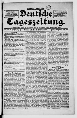 Deutsche Tageszeitung vom 01.10.1904