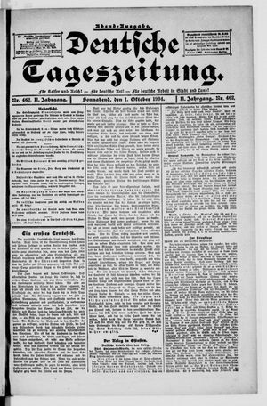 Deutsche Tageszeitung vom 01.10.1904