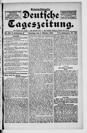 Deutsche Tageszeitung vom 02.10.1904